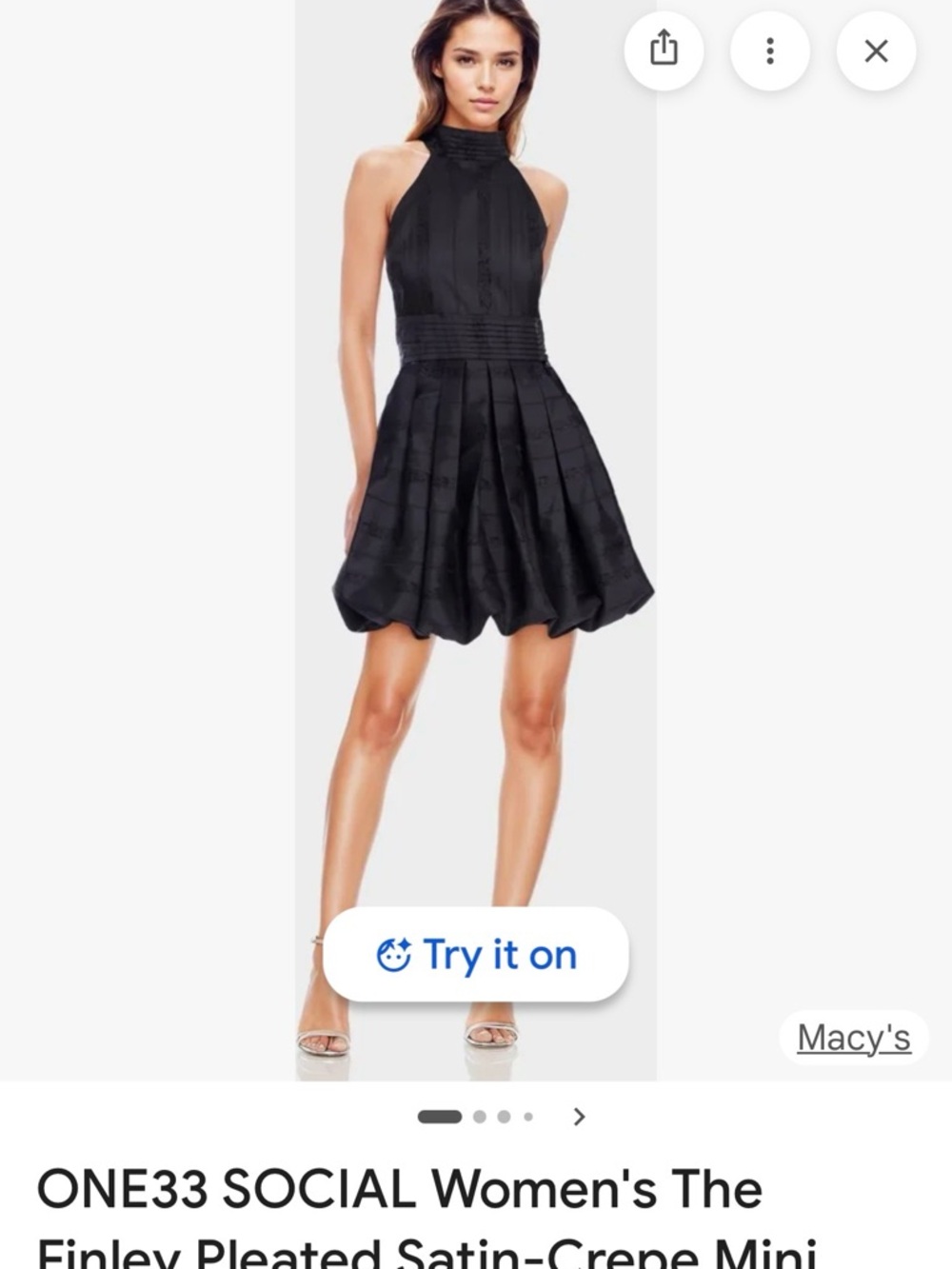 Elegant Black Halter Pleated Mini Dress